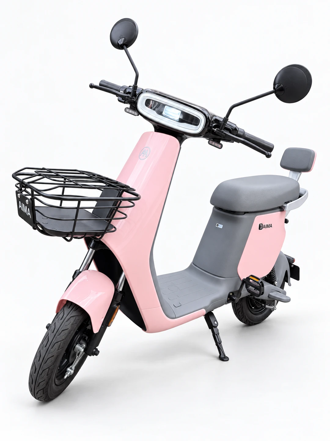 AIMA E390 Rosa, vista em três quartos